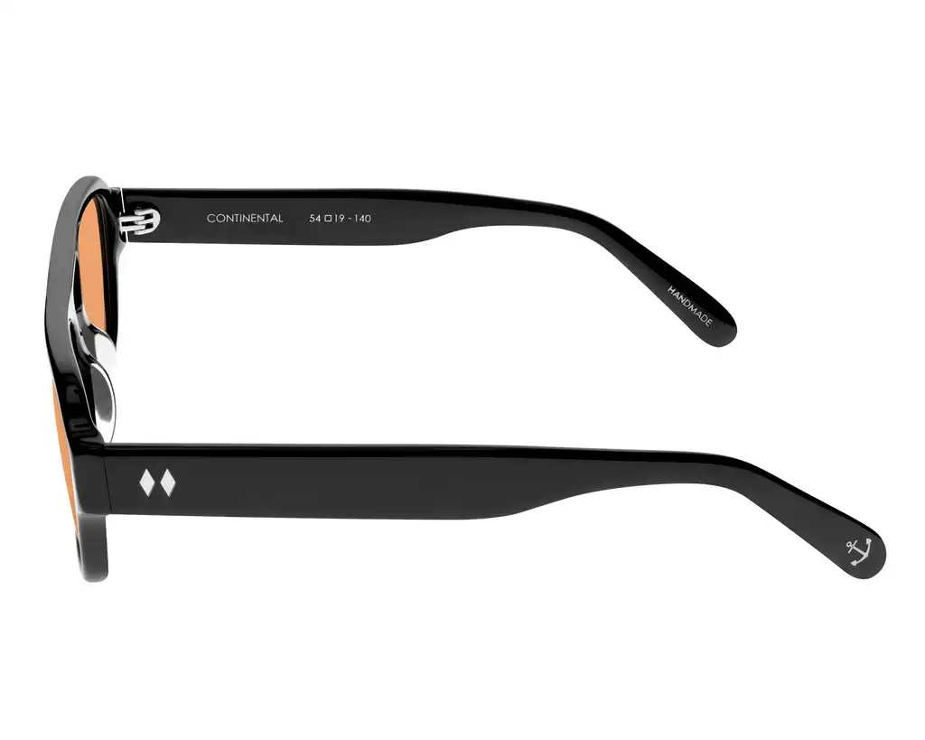 Continental - Black w/ Burnt Orange Lens - Side